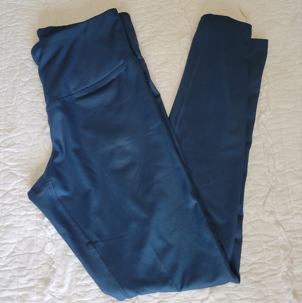 C9 by Champion Full Length Compression Leggings L Peacock Blue EUC
